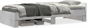 vidaXL Cadru de pat, gri beton, 75x190 cm, lemn prelucrat