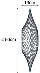 Abajur oriental din bambus 50 cm - Rina