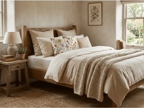Husa de perna din policoton FLORAL RIBBON POLY 50x70 cm, crem
