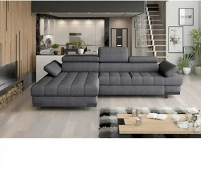 Coltar extensibil SELVA MINI, sezlong stanga, stofa clasica gri - Aust