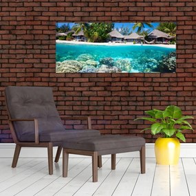 Tablou cu plaja pe insulă tropicală (120x50 cm)