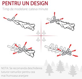 Pom de Craciun artificial 165cm cu ramuri realiste si 27 de conuri de pin, decor de Craciun, verde HOMCOM | Aosom RO