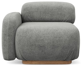 Modul pentru canapea modulară gri cu tapițerie din țesătură bouclé (cu colț pe partea stângă) Ailani – Makamii