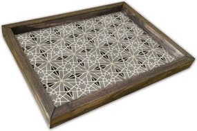 Tava AT-012, nuc/gri, lemn de pin, 40x30 cm