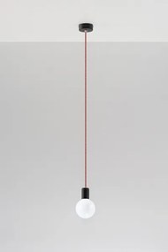 Lustră pe cablu EDISON 1xE27/60W/230V roșie-neagră