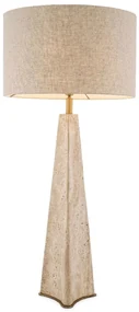 Veioza, Lampa de masa LUX cu baza din travertin Benson