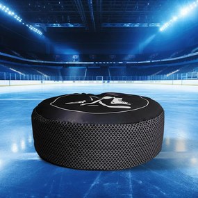 Taburet puc de hochei, negru