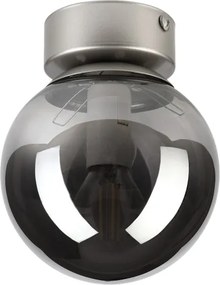 Plafonieră ELIAS 1xE14/5W/230V Ø 13 cm crom mat/gri fumuriu