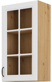 Dulap superior de bucătărie Sheila WH 40 GS 90 1F (stejar artisan + alb). 1032471