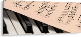 Tablou cu pian și notele muzicale (120x50 cm)