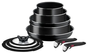 Set de vase pentru gătit 10 buc. din aluminiu INGENIO EASY COOK &amp; CLEAN BLAC L1549042 – Tefal