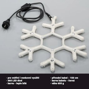 Lumina fulgilor de zăpadă 40 x 35 cm, 360 LED, alb rece