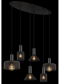 Lustra 6L design industrial JEDD negru