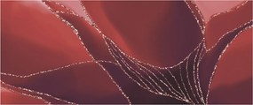 Tablou - Floare abstractă roșie N⁰2 (120x50 cm)