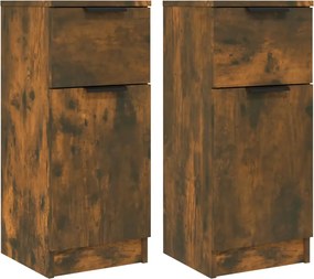 vidaXL Dulapuri, 2 buc., stejar fumuriu, 30x30x70 cm, lemn prelucrat