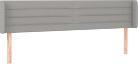 vidaXL Tăblie de pat cu aripioare gri deschis 203x16x78/88 cm textil