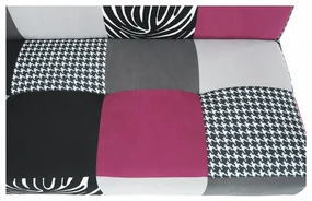 Canapea, textil roz/gri/neagră, ALABAMA