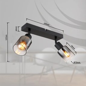 Spot HUBERTUS 2xE14/40W/230V Globo 54308-2