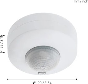 Eglo 97421 - Senzor de mișcare pentru exterior DETECT ME 6, 12 m, alb, IP44