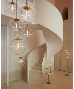 Lustră în culoarea bronz cu abajur din sticlă ø 48 cm Medina – Light &amp; Living