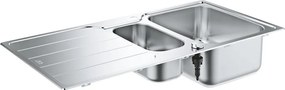 Chiuveta inox Grohe K500 97x50.1 cm 2 cuve cu picurator