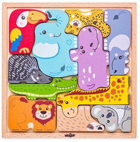 Puzzle pe placă Woody Animale