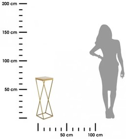 Suport pentru flori LOFT 70x24 cm auriu/maro