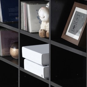 HOMCOM Raft pentru CD și DVD, etajeră de depozitare, capacitate max. 1116 CD/528 DVD, 36 compartimente și polițe reglabile, pentru birou, living, dormitor, 102 x 23,5 x 195 cm, negru | Aosom Romania