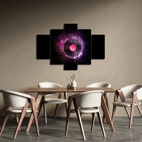 Tablou - Disc de vinil roz-violet (150x105 cm)
