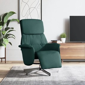 vidaXL Fotoliu rabatabil cu suport de picioare, verde închis, textil