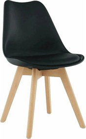 Scaun BALI 2 NEW, negru/fag, piele ecologica/plastic/lemn, 48x56x81 cm