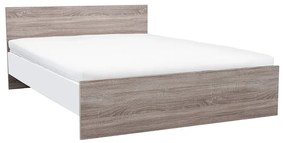 Pat dublu Miami fără cadru de pat 160x200 cm stejar York-alb