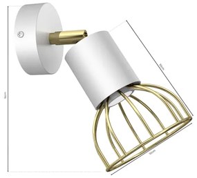 Spot de perete DANTE 1xGU10/25W/230V alb/auriu
