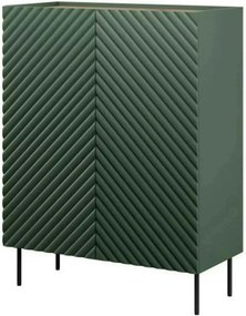 Comoda ONDA, verde inchis/stejar, PAL laminat, 98x45x127 cm