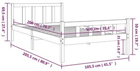 Cadru de pat, maro miere, 100x200 cm, lemn masiv de pin maro miere, 100 x 200 cm