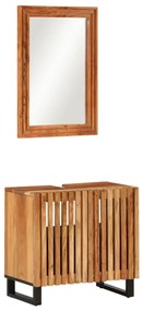 3217092 vidaXL Set mobilier de baie, 2 piese, lemn masiv de acacia