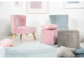 Fotoliu pentru copii roz deschis cu tapițerie din catifea Lil Sofa – Roba