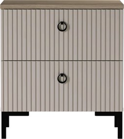 Noptieră, gri-maroniu Taupe/stejar silverjack, DOMCA 2S