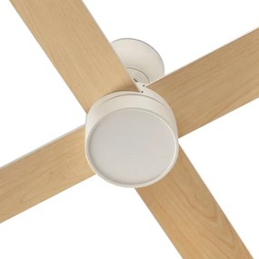 Ventilator LED dimabil FARO 34355WT-1TW RUDDER L 18W/230V alb/bej d. 132 cm WT + telecomandă