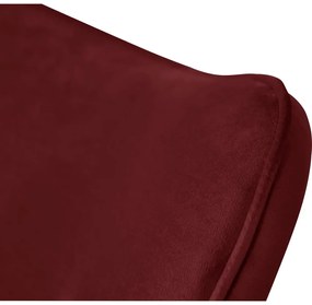 Fotoliu cu taburet roșu cu tapițerie din catifea Niko – Ropez