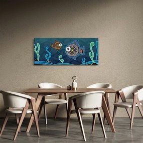 Tablou - Peștișorii desenați (120x50 cm)