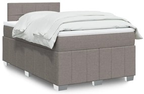 vidaXL Pat box spring cu saltea, taupe, 120x190 cm material textil