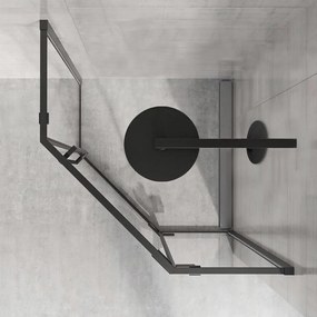Cabina de dus Diamond negru mat 100x100 cm