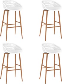 vidaXL Scaune de bar, 4 buc., alb