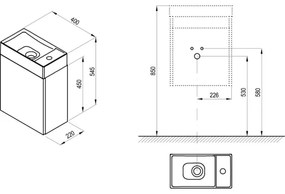 Ravak X000001386 - Dulap sub lavoar VEDA 54,5 x 40 cm, alb