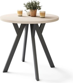 Mazzoni ALMO 80 Bej (Șampanie)/picioare negre - MASĂ ROTUNDĂ CU PICIOARE Y LOFT/INDUSTRIAL PENTRU BUCĂTĂRIE LIVING SAU SUFRAGERIE