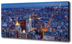 Imprimare tablou canvas Manhattan pe timp de noapte
