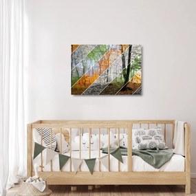 Tablou pe sticlă - Schimbarea anotimpurilor (70x50 cm)