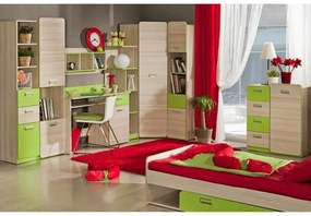 Masă PC pe colţ, frasin/verde, EGO L11