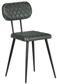 246373 vidaXL Scaune de bucătărie, 2 buc., gri, piele naturală